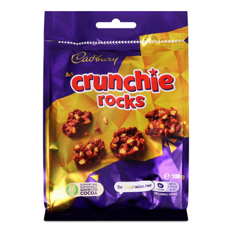 Цукерки Cadbury Crunchy Rocks шоколадні, 100г