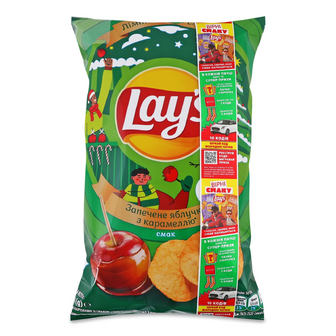 Чипси Lay's картопляні зі смаком запечені яблучка з карамеллю, 95г