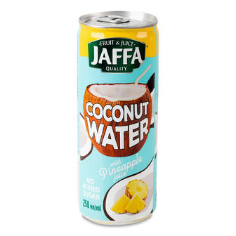 Вода кокосова Jaffa з соком ананасу з/б, 250мл