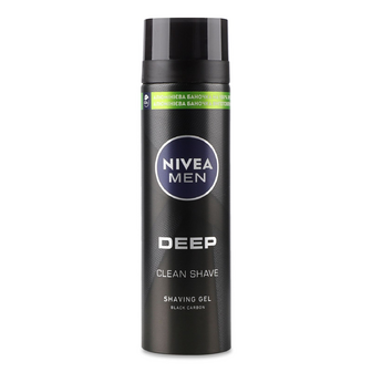 Гель для гоління Nivea Men Deep Clean Shave з вугіллям, 200мл