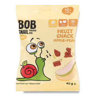 Снек Bob Snail яблуко-груша, 40г