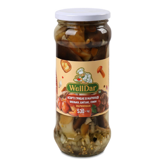 Гриби WellDar асорті в маринаді, 580г