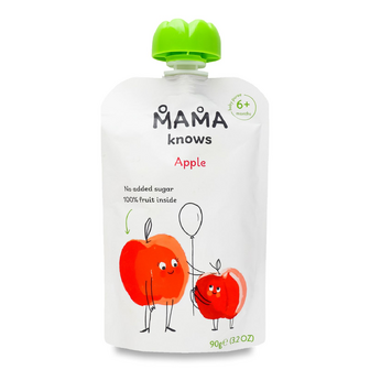 Пюре Mama knows яблуко без цукру, 90г