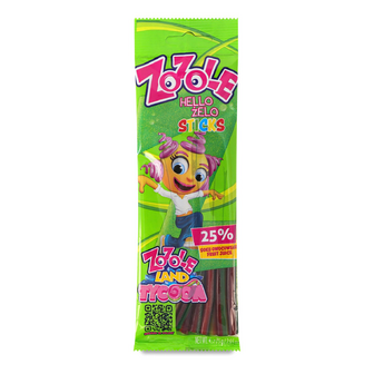 Цукерки Zozole Sticks з фруктовим смаком желейні, 75г