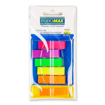 Закладки Buromax BM.2303-98 Neon 45х12 мм в асортименті, 240шт