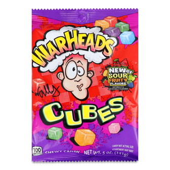 Цукерки Warheads фруктові кубічні жувальні, 141г