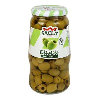 Оливки Sacla зелені без кісточки, 560г