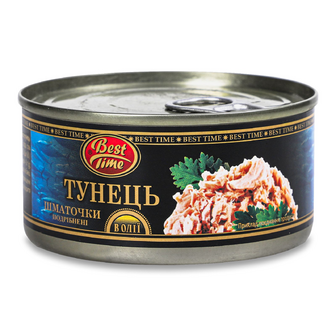 Тунець Best Time шматочки подрібнені в олії, 185г