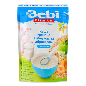 Каша гречана Bebi молочна яблуко-абрикос, 200г
