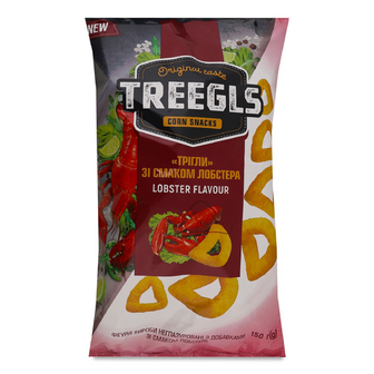 Снеки Treegls кукурудзяні зі смаком лобстера, 150г
