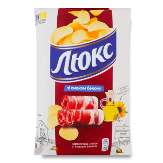Чипси Люкс зі смаком бекону, 125г
