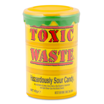 Цукерки Toxic Waste Жовта бочка асорті, 42г