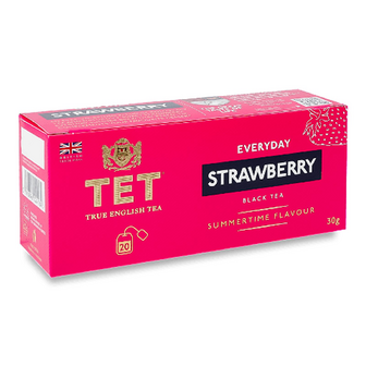 Чай чорний ТЕТ Everyday Strawberry з ароматом полуниці і суниці, 20*1.5г