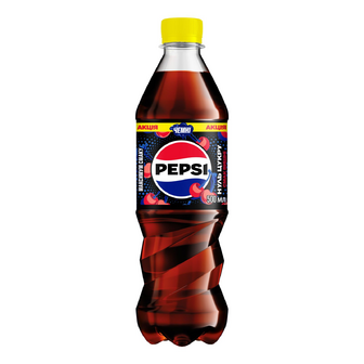 Напій Pepsi зі смаком вишні нуль цукру безалкогольний сильногазований, 0.5л