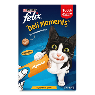 Корм для котів Felix Deli Moments з куркою, 4*10г