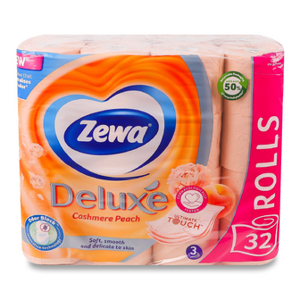 Папір туалетний Zewa Deluxe Cashmere Peach 3-шарові, 32шт