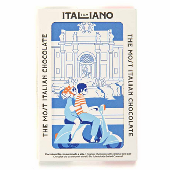 Шоколад молочний I am Italiano Roma з солоною карамеллю органічний, 50г