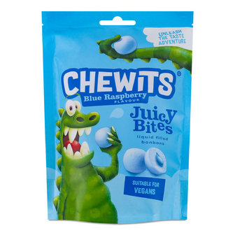 Цукерки Chewits JuicyBites Blue Raspberry жувальні, 115г