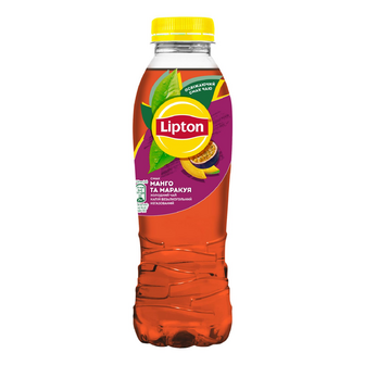 Чорний холодний чай Lipton зі смаком манго-маракуя, 0.5л