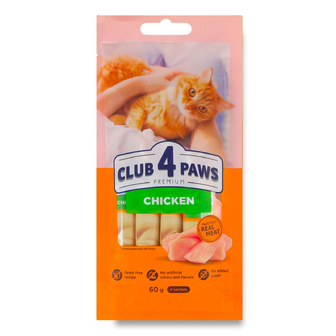 Ласощі для котів Club 4 Paws Premium кремові курка, 4*15г