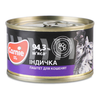 Корм для кошенят Carnie паштет з індичкою, 100г
