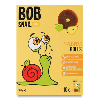 Цукерки Bob Snail натуральні яблучно-грушеві, 100г