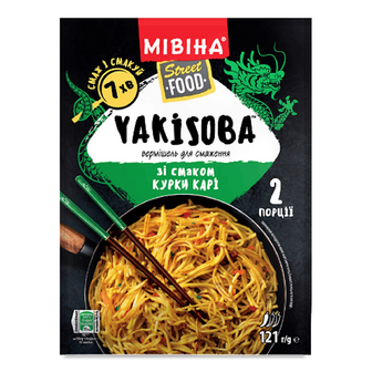 Вермішель Мівіна Yakisoba зі смаком курки карі, 121г