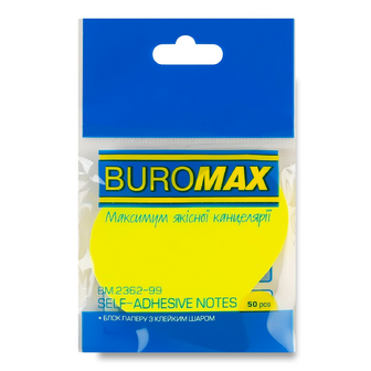 Блок паперу Buromax з клейким шаром фігурний 50 аркушів в асортименті, шт