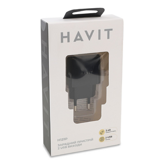 Пристрій зарядний Havit 2USB чорний HV-H131P, шт