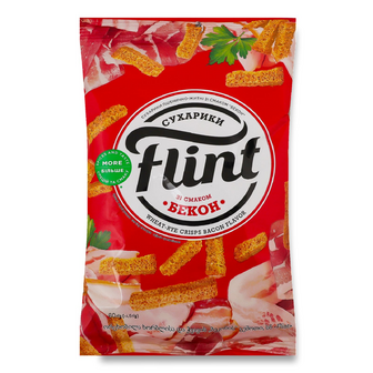Сухарики Flint пшенично-житні зі смаком бекон, 60г