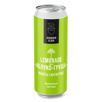 Напій адаптогенний Beermaster Brewery Zerobrew Яблуко-груша середньогазований з/б, 0.33л