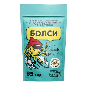 Кульки сирні PREMIA Болси сметана та зелень, 35г