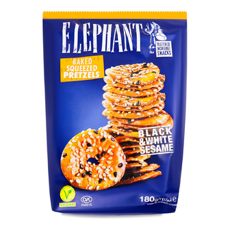 Брецелі Elephant з чорним та білим кунжутом, 180г