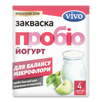 Закваска бактеріальна Vivo «Пробіо йогурт», 4*1г