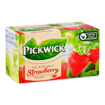 Чай чорний Pickwick ароматизований зі шматочками полуниці, 20*1.5г