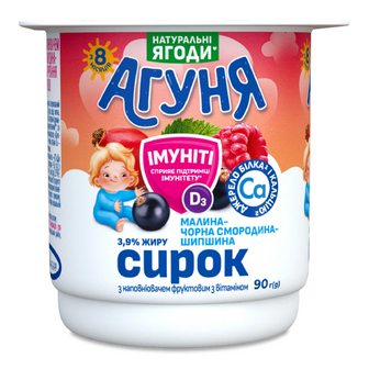 Сирок «Агуня» малина-чорна смородина-шипшина 3,9%, 90г