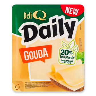 Сир Deli Q Daily Гауда 48% з коров'ячого молока слайси, 300г