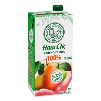 Сік «Наш Сік» яблучно-грушевий, 0.95л