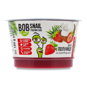 Десерт Bob Snail полуниця на кокосовому кремі, 180г