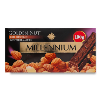 Шоколад чорний Millennium Golden Nut з мигдалем, 100г