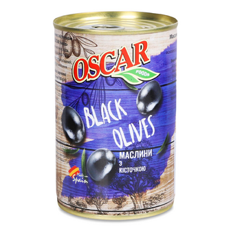 Маслини Oscar з кісточкою з/б, 400г