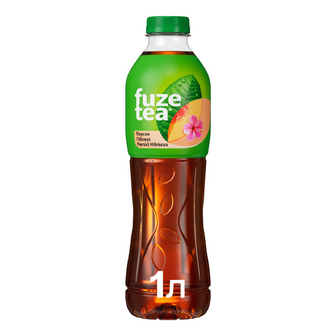 Чай холодний Fuze tea чорний зі смаком персика та гібіскуса, 1л