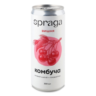 Напій Spraga Комбуча вишня слабогазований, 0.33л
