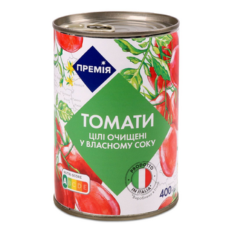 Томати «Премія»® цілі очищені, 400г