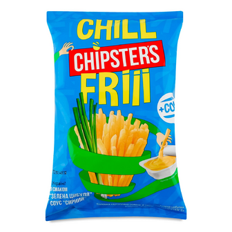 Соломка Chipster's з картоплі зі смаком зеленої цибулі з сирним соусом, 70г