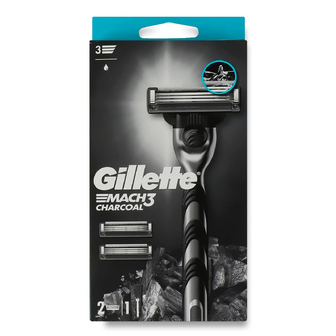 Бритва Gillette Mach3 Charcoal + 2 змінні касети, шт