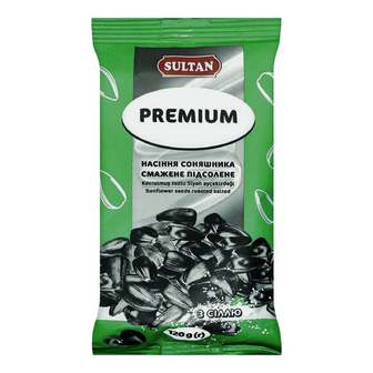 Насіння соняшнику Sultan Premium смажене солоне, 120г