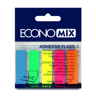 Стікер-закладка Economix 25 шт. 5 кольорів 20945, 125шт/уп