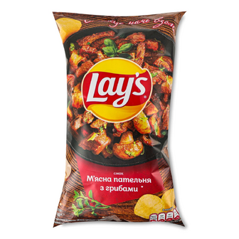 Чипси Lay's смак м'ясна пательня з грибами, 120г