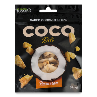 Чипси CocoDeli кокосові з сиром пармезан, 30г